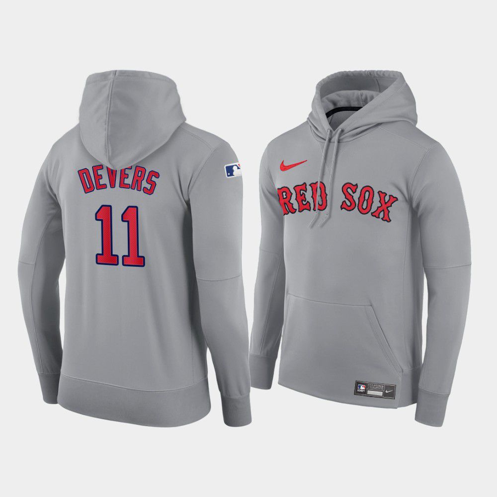 Men Boston Red Sox #11 Devers gray road hoodie 2021 MLB Nike Jerseys->oakland athletics->MLB Jersey
